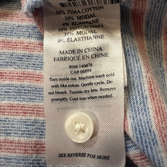 Faherty Multicolor Striped Polo Men’s Shirt Size XL - Picture 7 of 9